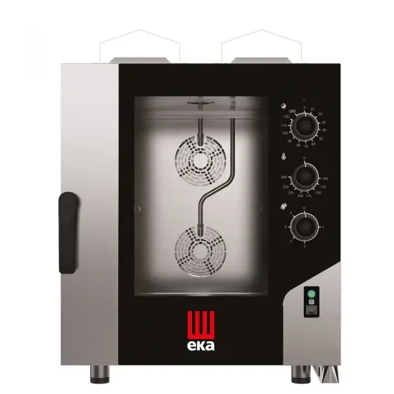 Reducere specială Cuptor pe gaz cu convectie-abur Millennial Smart Gastro, 7x GN 1/1 - control electromecanic, Tecnoeka, 230V/500W, 13500kW, 730x855x(H)951mm