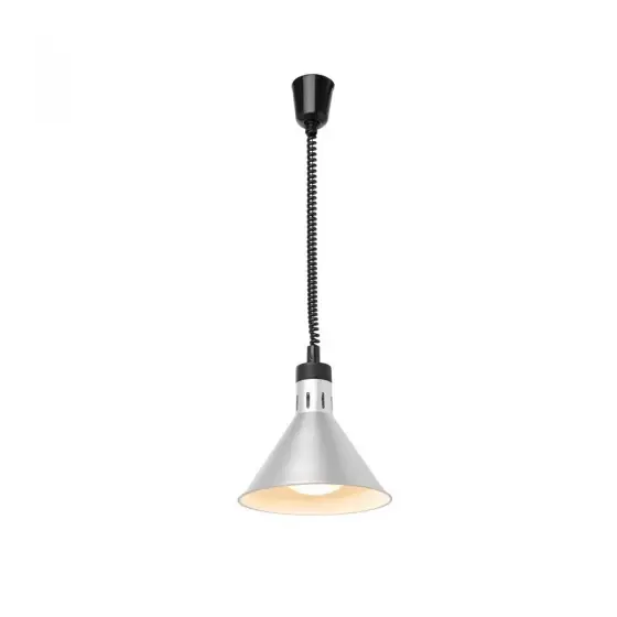 Ofertă de sezon Lampa incalzire infrarosu conica pentru pastrarea la cald a alimentelor 250W - culoare argintiu