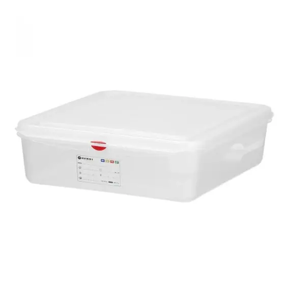 Chilipir Recipient GN 1/1 din polipropilena, HENDI, GN 1/1, 8L, Transparent, 530x325x(H)65mm, Dreptunghiular