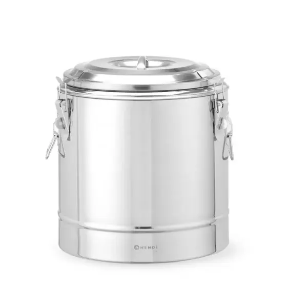 Container transport alimente, HENDI, 19L, inox, V, Ø350x(H)400mm Comandă acum