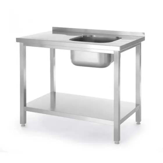 Disponibil imediat Spalator cu o cuva Budget Line cu chiuveta stanga, dimensiuni 1000 x 600 (H) 850 mm, cu raft, infiletat