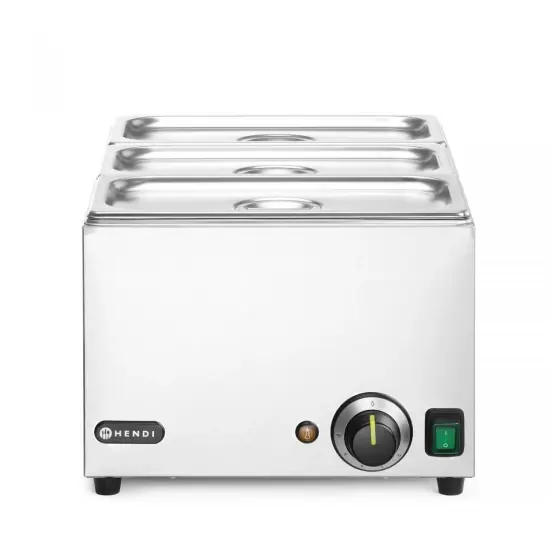 Set: Bain-marie HENDI RANGER + 3x GN 1/3 cu capac, HENDI, GN 1/1, 230V/1000W, 590x332x(H)242mm Ofertă limitată