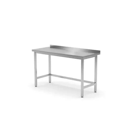 Masa de lucru cu rebord si fixare in perete,Hendi,adancime 700mm, pregatita pentru asamblare, Kitchen Line, 1200x700x(H)850mm. Livrare expres