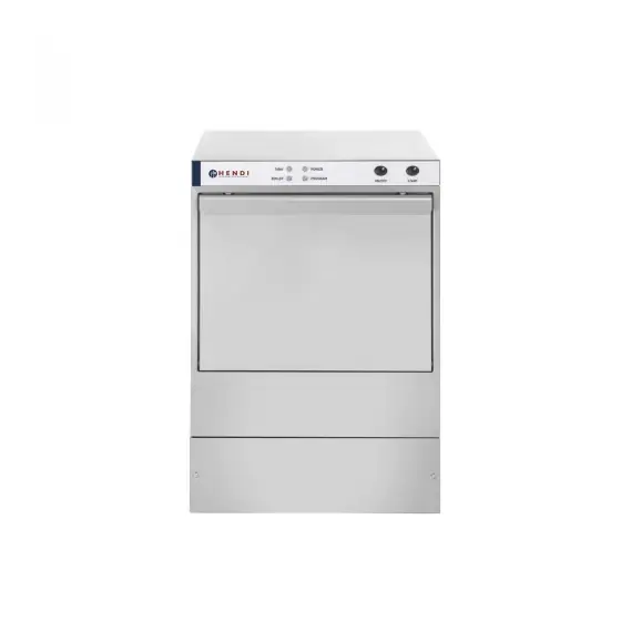 Ultima șansă Masina profesionala de spalat vase K 50 cu pompa de evacuare si detergent 50 x 50 control electromecanic 230 W Hendi Inox 570x600(+370)x(H)830 mm