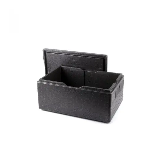 Discount Cutie termoizolanta cu capac, 80 lt, tip thermobox, ideala pt transport, din spuma polipropilenica, interior 625x425x(H)300 mm, exterior 685x485x(H)360 mm, Hendi Kitchen Line