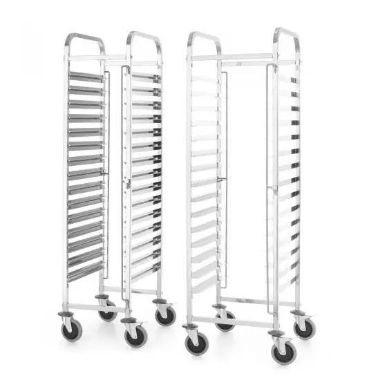 Super ofertă Cărucior pentru transport tăvi 15x 600x400, Hendi, Kitchen Line, 15 ghidaje pentru tăvi 600x400, argintiu, 470x620x(H)1735mm