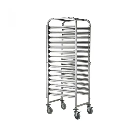 Preț promoțional Carucior debarasare tavi, capacitate 15 tavi x GN 1/1(530x325mm), inox, 615x450x(H)1695 mm, Hendi