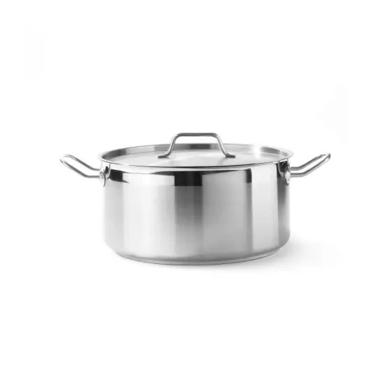 Ofertă de sezon Cratita cu capac 2,8 Lit, 20 cm diametru x 9 cm inaltime, inox, gama Hendi Profi Line, potrivita si pt uz profesional