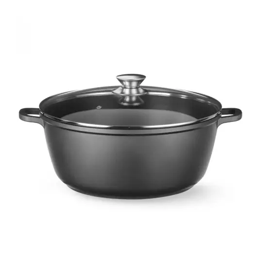 Comandă acum Oala cu strat antiaderent, aluminiu turnat, cu capac, 7,5L, 387x310x(H)130mm