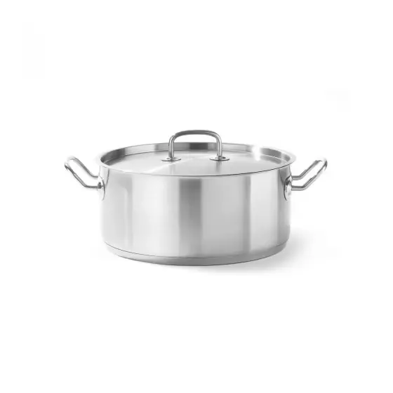 Cratita cu capac, 5 Lit, 24 cm diametru x 11,5 cm inaltime, din inox 18/10, foarte solida si rezistenta, potrivita si pentru uz profesional, gama Hendi Kitchen Line Bestseller