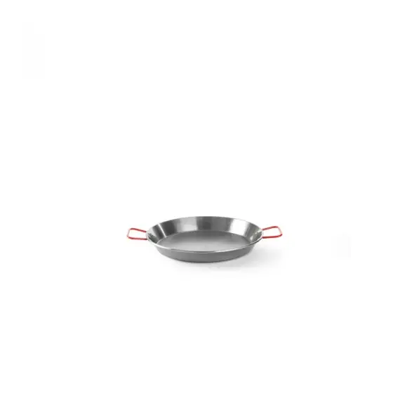 Popular Tigaie Paella cu 2 manere ,46 cm diametru x 4 cm inaltime, din otel de inalta calitate, Hendi, pentru echipamente pe gaz