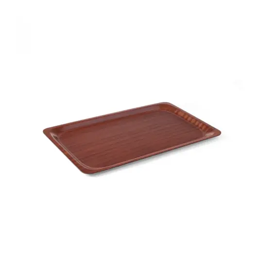 Tava servire dreptunghiulara, imitatie lemn mahon, strat anti-alunecare, 325 x 530 mm, GN 1/1, Hendi Ofertă exclusivă