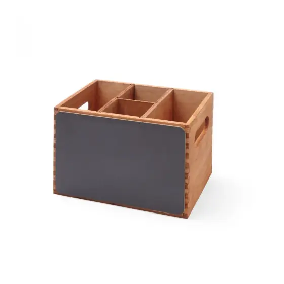 Plată securizată Suport tacamuri din lemn durabil cu tabla integrata 210x150x(H)150 mm Hendi