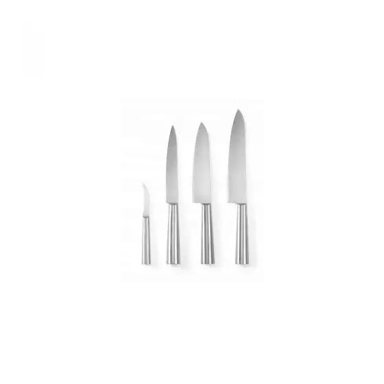 Ofertă Set 4 cutite profesionale din inox, REVOLUTION by Hendi, cutite inluse: bucatarului 37 cm si 33 cm, sunca 33 cm, decojire 19 cm