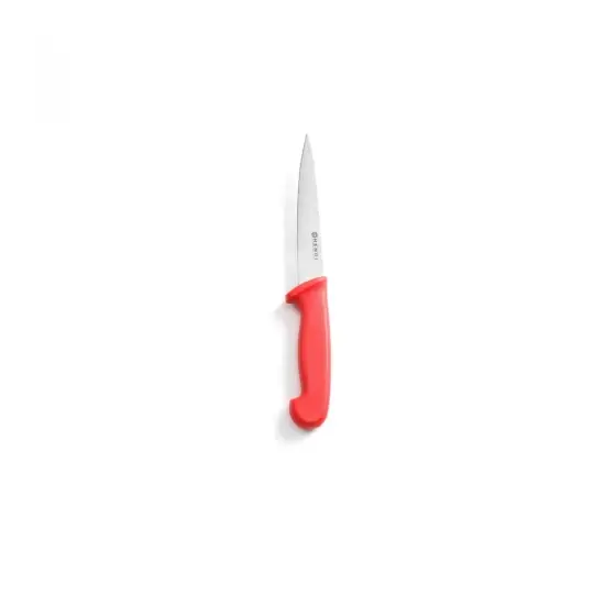 Ieftin Cutit profesional pentru transat carne / filetat, lama inox 15cm , maner ergonimic rosu 15 cm, respecta normele de igiena HACCP, Hendi