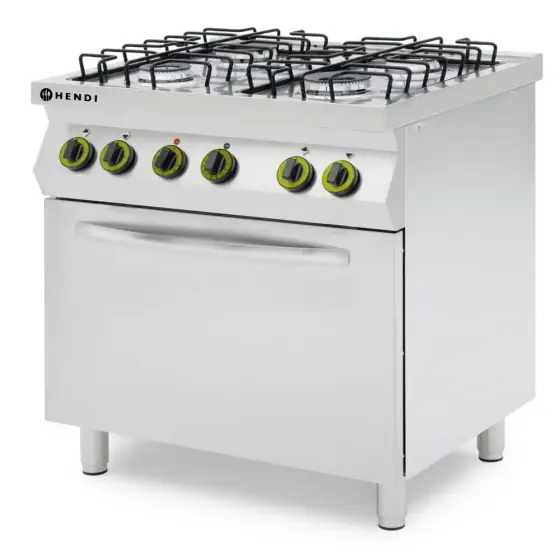 Masina de gatit cu 4 arzatoare gaz si cuptor electric GN1/1, HENDI Smart, 230V, 3000W, 17000kw, 800x700x(h)900mm Reducere specială