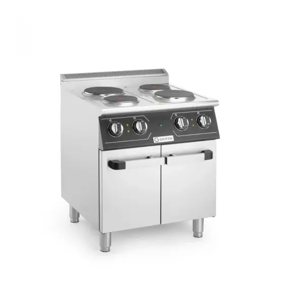 Masina de gatit electrica cu patru ochiuri, inox 304, 8,6kw,400V, 700x700x(H)850+90 mm Reducere specială