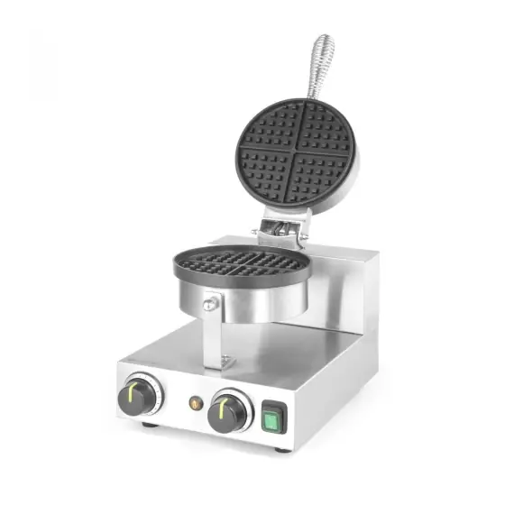 Aparat preparare vafe/waffles, profesional, rotunde, Hendi, diametru 19 cm, 1000w, timer, termostat reglabil, invelis neaderent Teflon, 2500x3800x(h)5900mm Cel mai bun preț