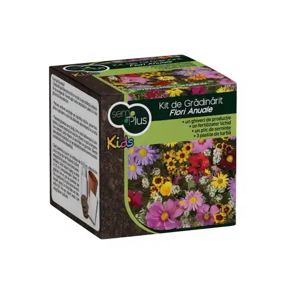 Kit pentru gradinarit dedicat copiilor, SemPlus Kids Flori Ieftin