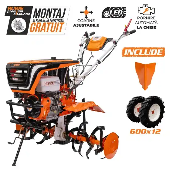 Popular Motosapatoare RURIS 918K, cu roti cauciuc 6.00-12 si rarita