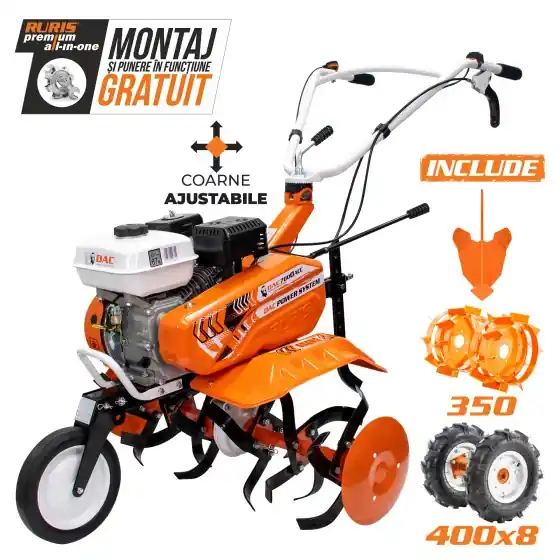 Motosapa DAC 7000ACC1 + roți cauciuc 4.00-8 + rariță ajustabilă + roți metalice 350 fără manicot Chilipir