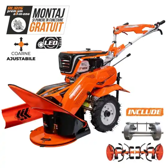 Ofertă exclusivă Utilaj multifunctional RURIS 7800CRT cu roti cauciuc 4.00-8 si sistem de cosit