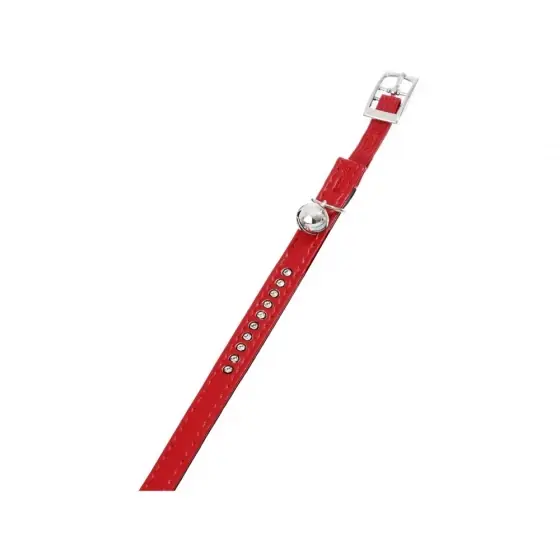 Mai ieftin Zgarda Pentru Pisici Flamingo Monte Carlo Red&Black Cu Clopotel&Strasuri 22-25Cmx11Mm