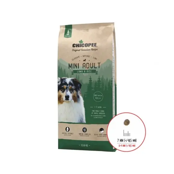 Hrana Uscata Pentru Caini Super Premium Chicopee Classic Nature Line Mini Adult Lamb&Rice 15Kg/8289015 Lichidare de stoc