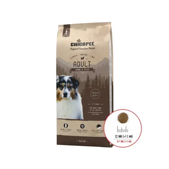 Hrana Uscata Pentru Caini Super Premium Chicopee Classic Nature Line Adult Lamb&Rice 15 Kg/829015 Comandă acum