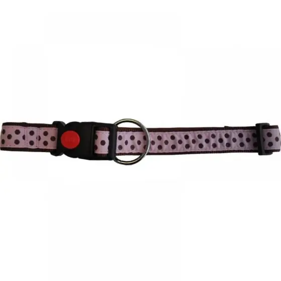 Zgarda Nylon Pentru Caini Buline Pink Click 25Mm*45-75 Cumpără acum