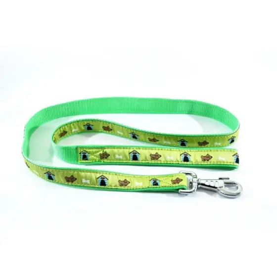 Preț mic Lesa Pentru Caini Nylon Mol Cu Model Lime Green 20Mm*130Cm/L5502.201304