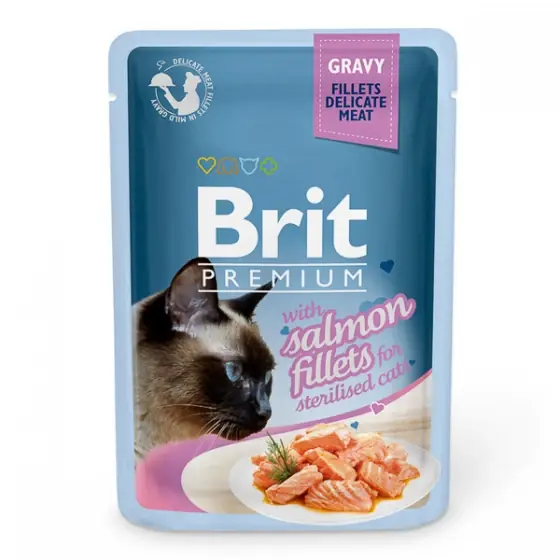 Mai ieftin Brit Cat Delicate Salmon in Gravy For Sterilised 85 g