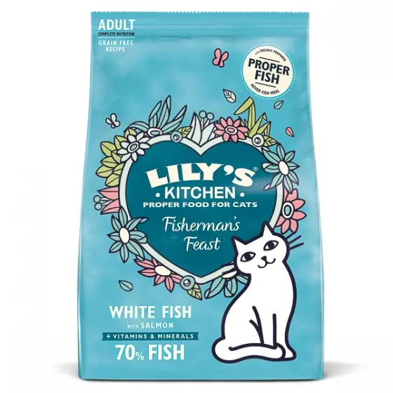 Lily's Kitchen Cat Fisherman's Feast White Fish with Salmon Dry Food 2 kg Lichidare de stoc