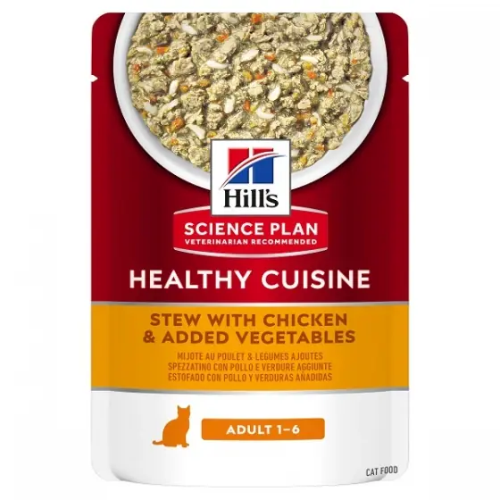 Hill's SP Feline Adult Chicken & Vegetables Stew 80 g Reducere specială
