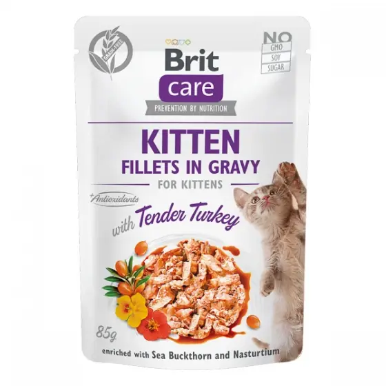 Bestseller Brit Care Cat Kitten Fillets in Gravy With Tender Turkey 85 g