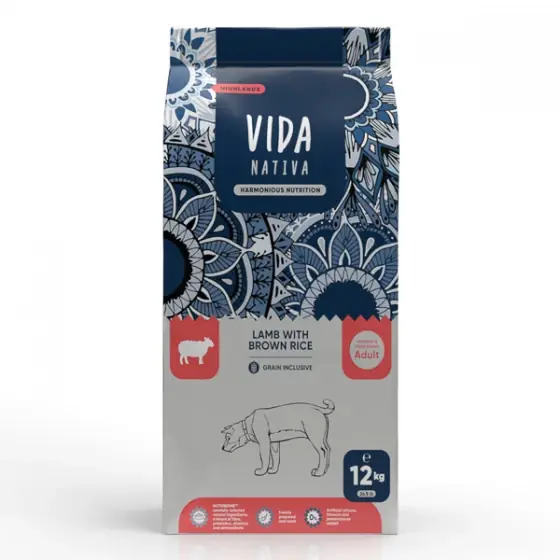 Vida Nativa Highlands Lamb with Brown Rice Adult Dog Medium & Large Breed 12 kg Retur ușor