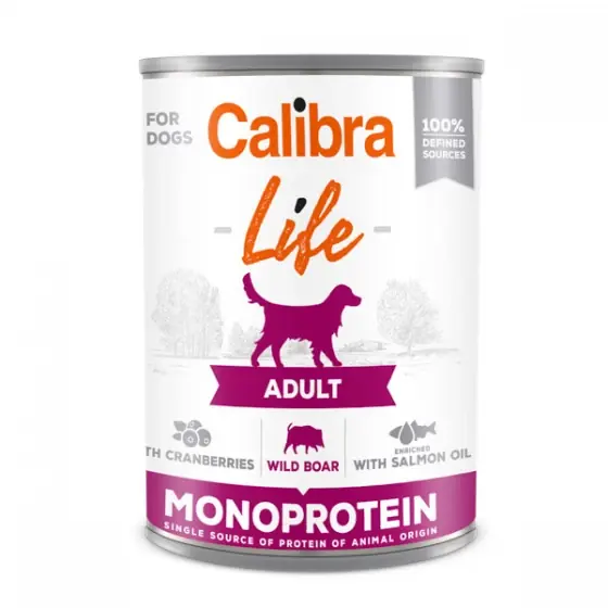 Calibra Dog Life Can Adult Wild Boar with Cranberries 400 g Reducere de preț
