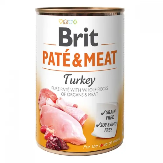 Brit Pate and Meat Turkey 400 g Preferatul clienților