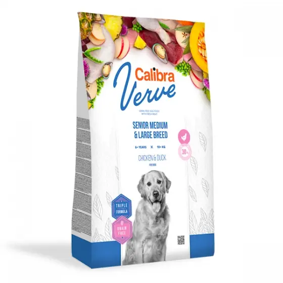 Bestseller Calibra Dog Verve GF Senior M & L Chicken & Duck 2 kg