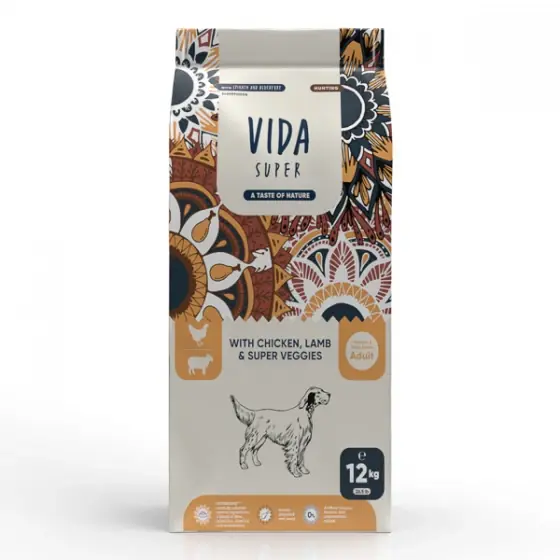 Bestseller Vida Super Hunting with Chicken, Lamb & Super Veggies Adult Dog Medium & Large Breed 12 kg