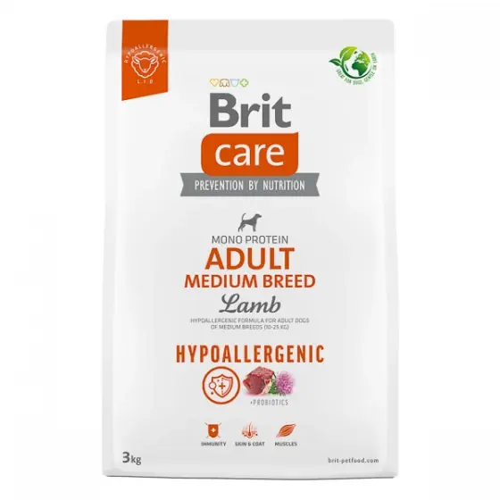 Brit Care Dog Hypoallergenic Adult Medium Breed 3 kg Livrare rapidă