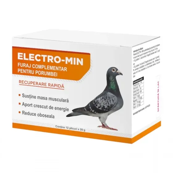 Supliment nutritiv pentru porumbei Electro-Min, 20 g Ultima șansă