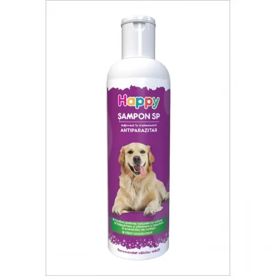 Sampon Happy SP, adjuvant in tratamentul antiparazitar, 200 ml Plată sigură