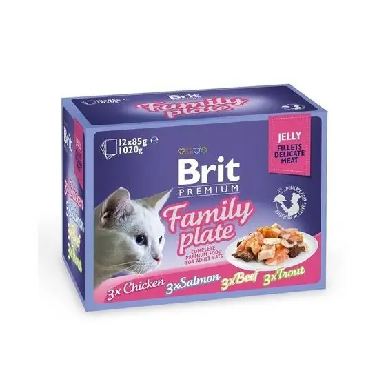 Hrana umeda pentru pisici, Brit Cat Delicate Dinner Plate in Jelly, Multipack, 12x85 g Ofertă de sezon