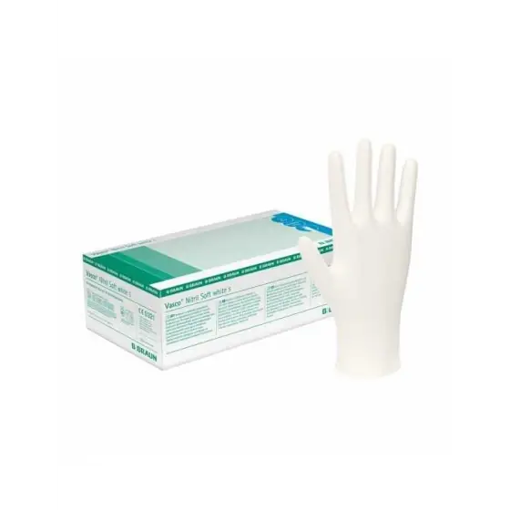 Manusi de examinare Vasco Nitril Soft White, marimea M, 200 buc/cutie Livrare rapidă