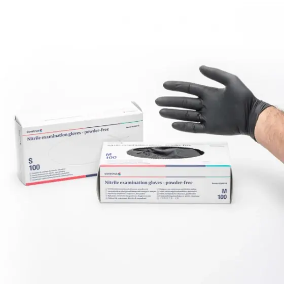 Manusi de examinare din nitril, nepudrate, negre, XL, 100 buc/set CVET Reducere