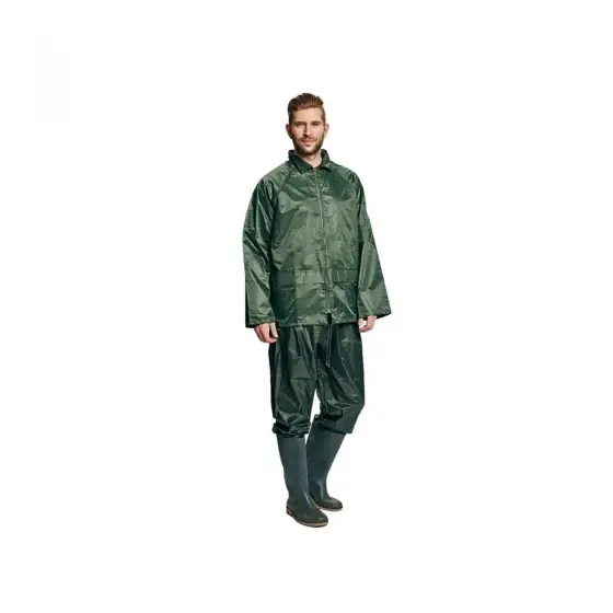 Costum impermeabil din poliester/PVC Carina, verde,L Preț mic