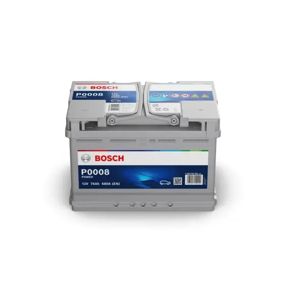 Cel mai vândut Acumulator BOSCH 12V 74Ah/680A POWER (R+ borna standard) 278x175x190 B00 - fara flansa de montare (pornire)