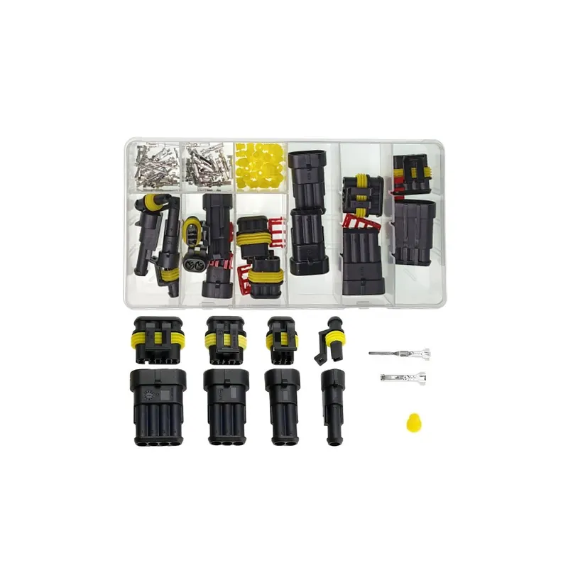 Reduceri Kit conector AMP SUPER SEAL/8 seturi mufă+priză 1-4 pini