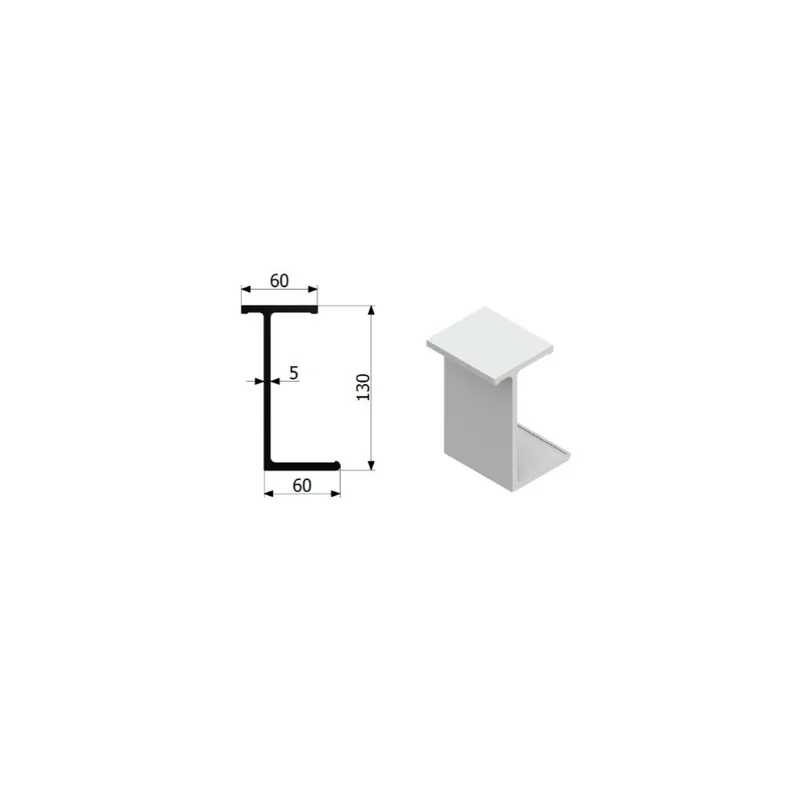 Reducere specială Profil cadru suport T130mm L-6200mm ALU